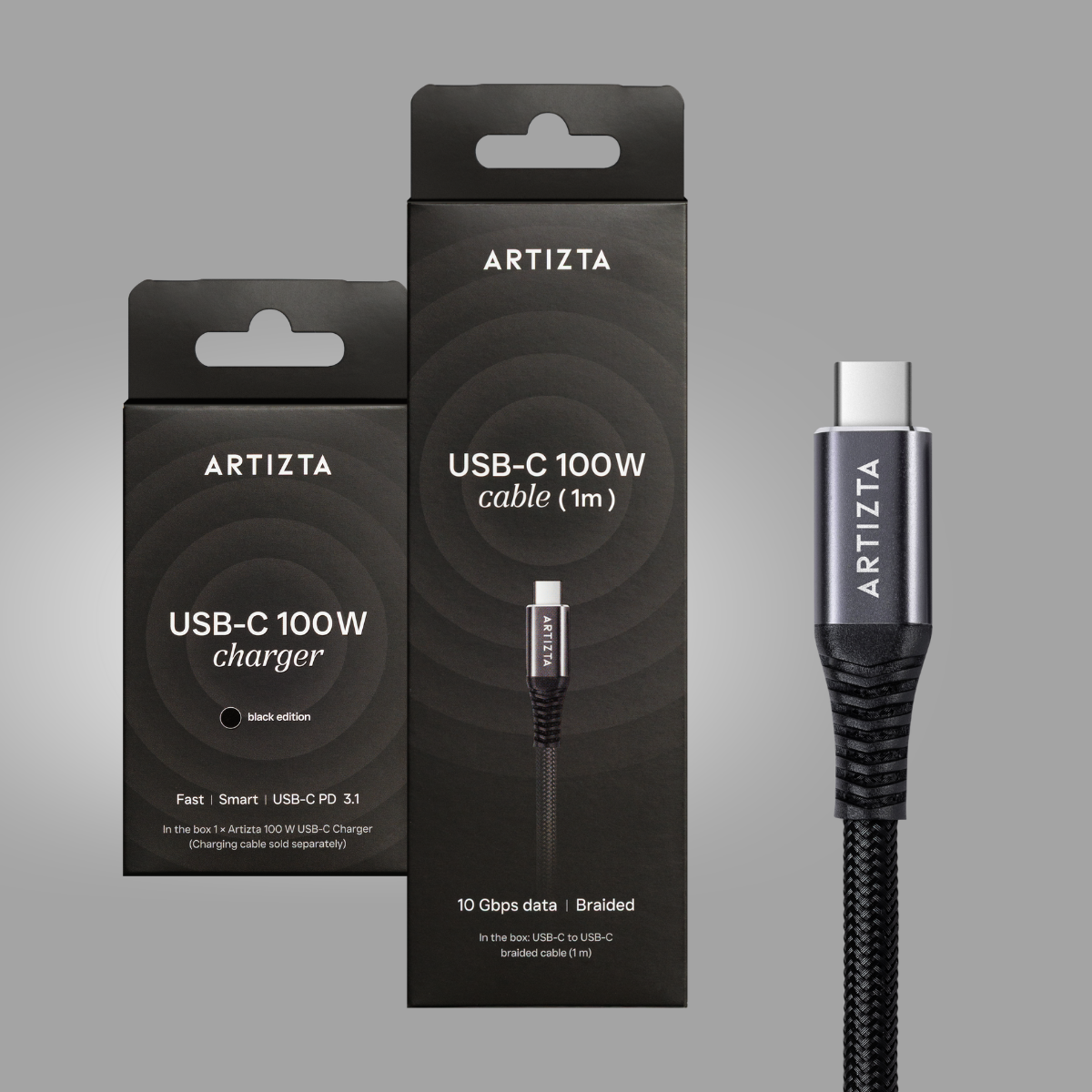 Artizta USB-C Snellaadset 100W - zwart