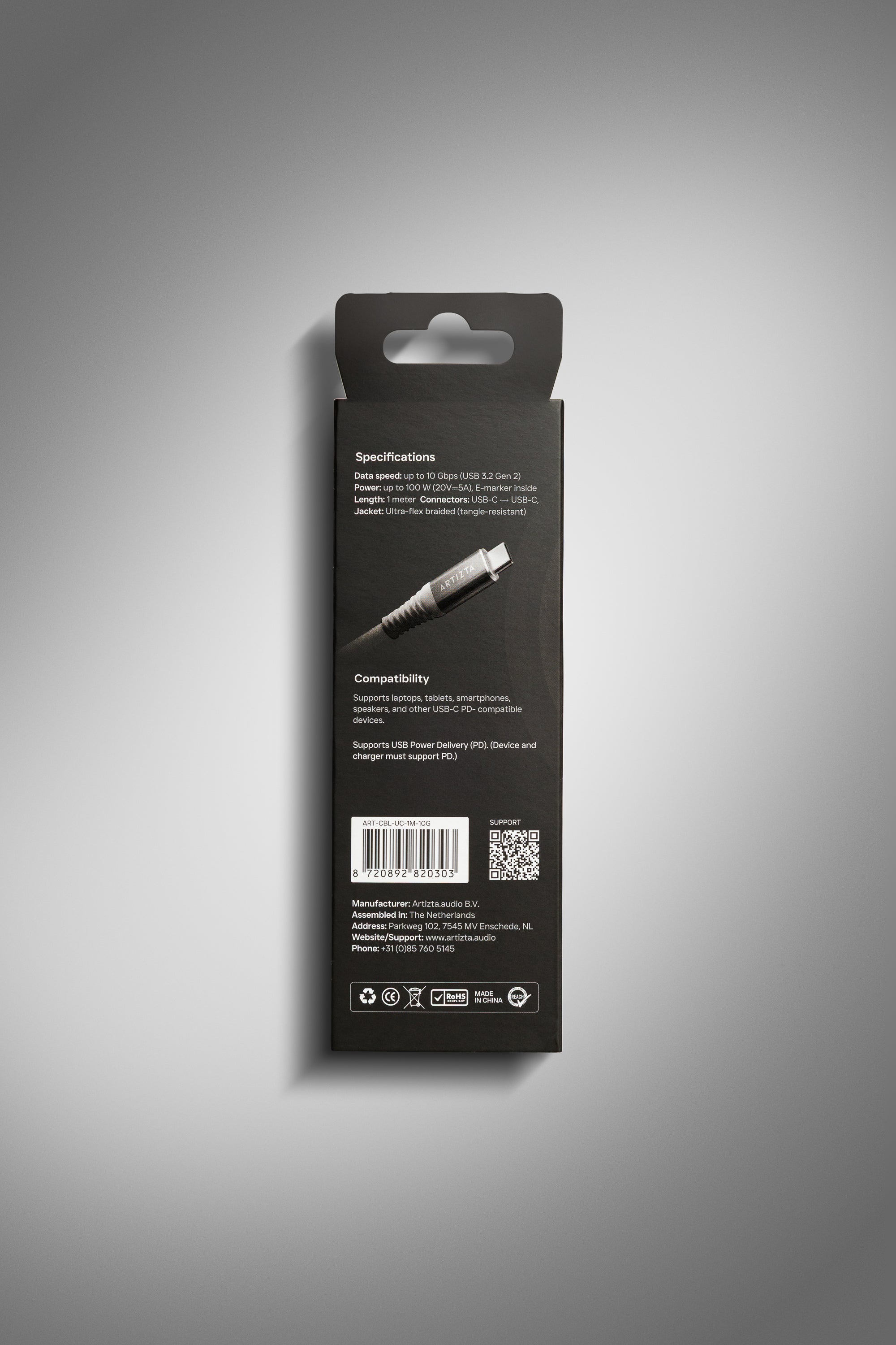 USB-C naar USB-C kabel - 1 meter - wit